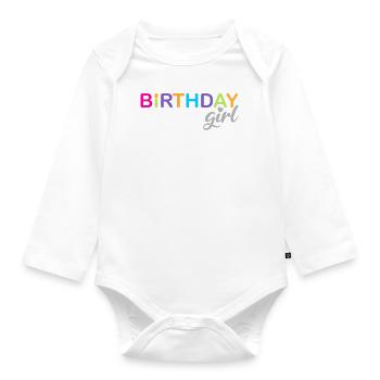 Fille d’anniversaire - Body Bébé bio manches longues - blanc - Devant