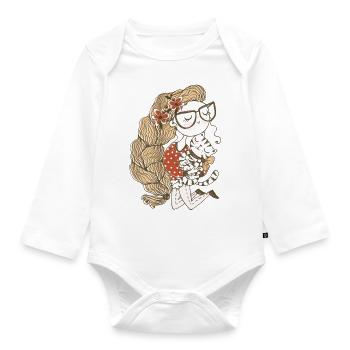 The girl & her beloved cat: Cat attitude - Organic Longsleeve Baby Bodysuit - white - Front