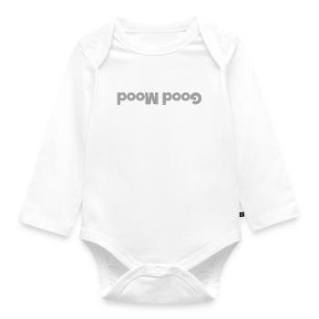 Good Mood Schriftzug - Baby Bio-Langarm-Body - Weiß - Vorne