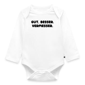 Gut Besser Vermesser Vermessungsingenieur - Baby Bio-Langarm-Body - Weiß - Vorne