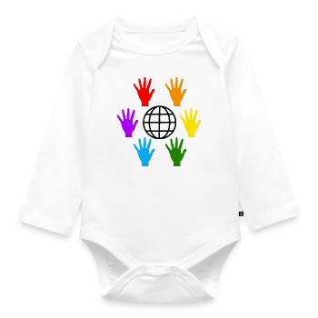We Are The World LGBTQ Hands Common Tolerance - Organic Longsleeve Baby Bodysuit - white - Front