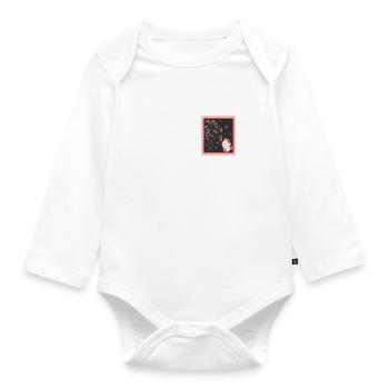 Cherry Blossom Shirt, Kawaii Cat Cherry Blossom - Organic Longsleeve Baby Bodysuit - white - Front