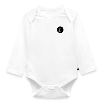 Stick Shift Car Manual Shift Speed Manual - Organic Longsleeve Baby Bodysuit - white - Front