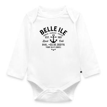 Belle Ile daily cruise last call - Body Bébé bio manches longues - blanc - Devant