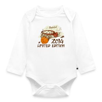 2014 Limited Edition Jubiläum Basketball 2014 - Baby Bio-Langarm-Body - Weiß - Vorne