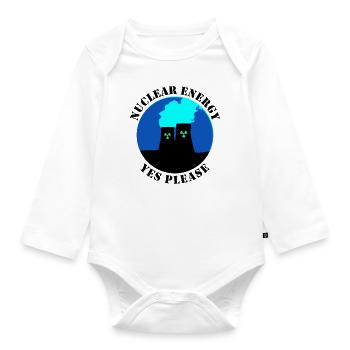 Atomenergie, Ja bitte, Ja zu Atomkraft - Baby Bio-Langarm-Body - Weiß - Vorne