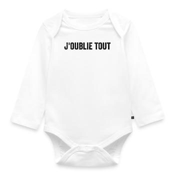 I forget everything - Organic Longsleeve Baby Bodysuit - white - Front