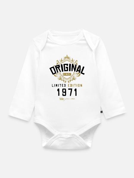1971 limited edition Geburtstag - Baby Bio-Langarm-Body - Weiß