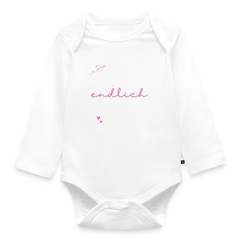 Schulkind 2024 Einhorn 1. Klasse Herz Einschulung - Baby Bio-Langarm-Body - Weiß - Vorne