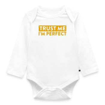 Makelloses Confidence T-Shirt - Baby Bio-Langarm-Body - Weiß - Vorne