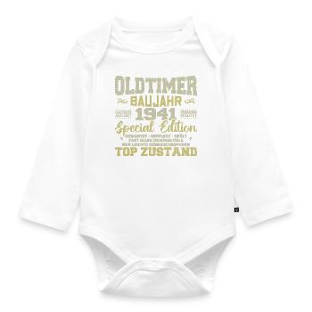 Jahrgang 1941 geboren Retro Geburtstag Vintage - Baby Bio-Langarm-Body - Weiß - Vorne