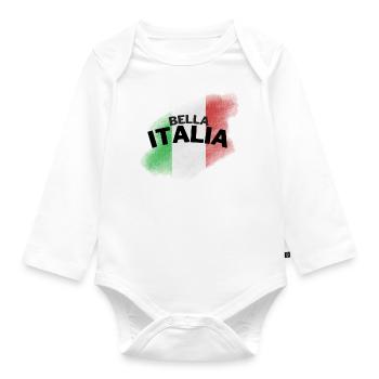 Bella Italia - Baby Bio-Langarm-Body - Weiß - Vorne