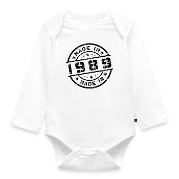 Année de naissance Anniversaire Né en - Fabriqué en 1989 - Body Bébé bio manches longues - blanc - Devant