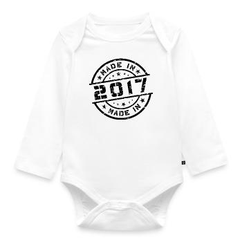 Année de naissance Anniversaire Né en - Fabriqué en 2017 - Body Bébé bio manches longues - blanc - Devant