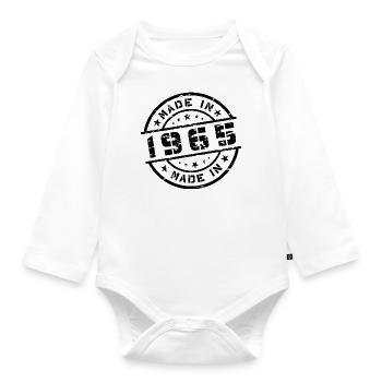 Année de naissance Anniversaire Né en - Fabriqué en 1965 - Body Bébé bio manches longues - blanc - Devant