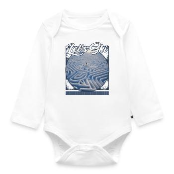 Let's Ski Snowy Labyrinth Luftloipen - Baby Bio-Langarm-Body - Weiß - Vorne