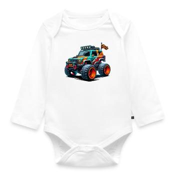 Off-Road Vehicle for Boys Kids Car 4x4 Offroad - Organic Longsleeve Baby Bodysuit - white - Front
