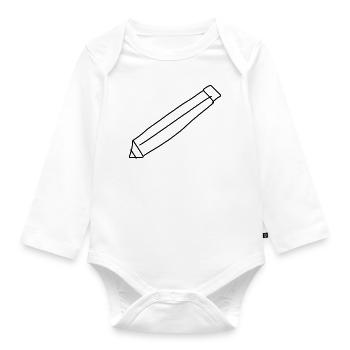 Stift Symbol zeichnen - Baby Bio-Langarm-Body - Weiß - Vorne