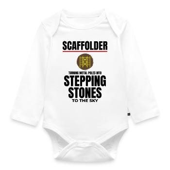 Scaffolder Scaffold Builder Scaffolding Platform - Organic Longsleeve Baby Bodysuit - white - Front
