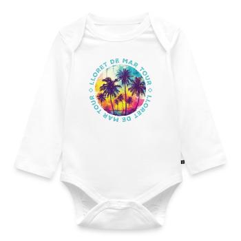 Lloret De Mar Tour Palm Trees - Organic Longsleeve Baby Bodysuit - white - Front