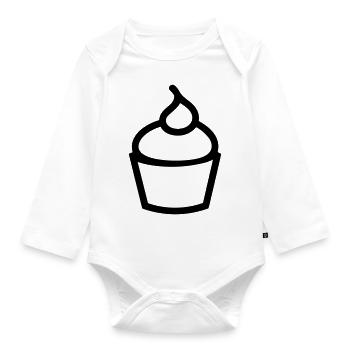 Cupcake - Baby Bio-Langarm-Body - Weiß - Vorne