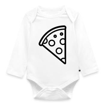 Pizza slice - Organic Longsleeve Baby Bodysuit - white - Front