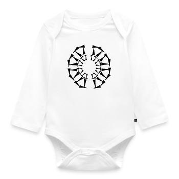 Tri-Circular design - Organic Longsleeve Baby Bodysuit - white - Front