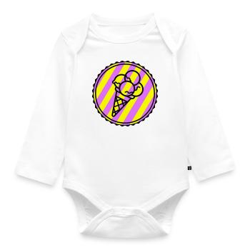 Eicreme Eis Icon - Baby Bio-Langarm-Body - Weiß - Vorne