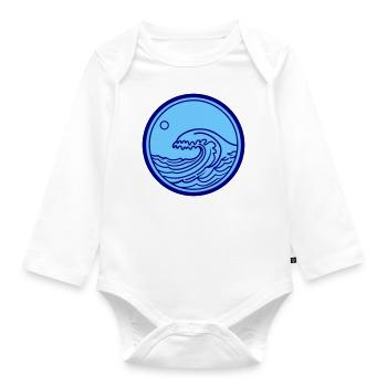 Sea Ocean Wave Water - Organic Longsleeve Baby Bodysuit - white - Front