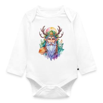 Druide Wasserfarben - Baby Bio-Langarm-Body - Weiß - Vorne