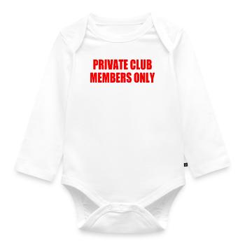 private club members only - Organic Longsleeve Baby Bodysuit - white - Front