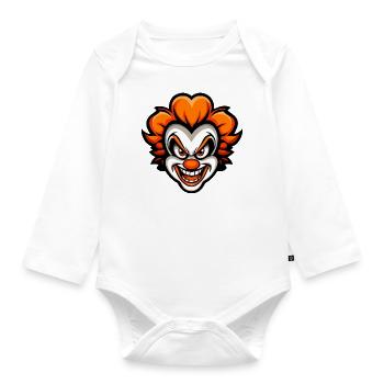 Clown comique d’Halloween - Body Bébé bio manches longues - blanc - Devant