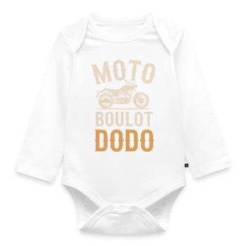 Moto, Boulot, Dodo - Body Bébé bio manches longues - blanc - Devant