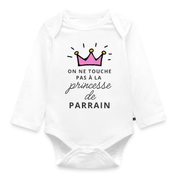 Pate Prinzessin - Baby Bio-Langarm-Body - Weiß - Vorne