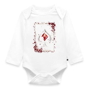 Ace of Spades Playing Card Group Costume Carnival - Organic Longsleeve Baby Bodysuit - white - Front