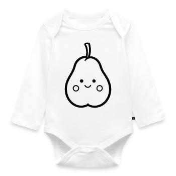 pear - Organic Longsleeve Baby Bodysuit - white - Front
