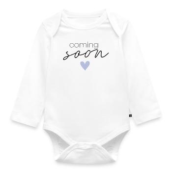 Coming Soon Baby - Organic Longsleeve Baby Bodysuit - white - Front
