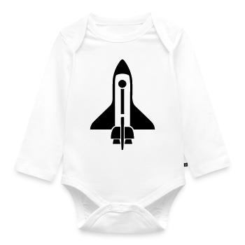 Rocket - Organic Longsleeve Baby Bodysuit - white - Front