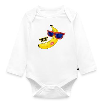 Banane - Body Bébé bio manches longues - blanc - Devant