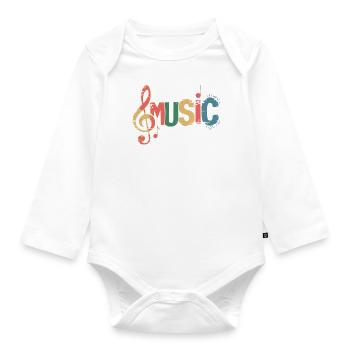 Music - Organic Longsleeve Baby Bodysuit - white - Front