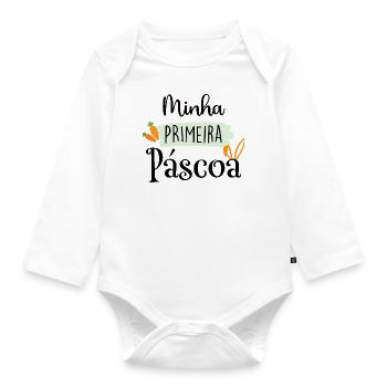 My First Easter – Baby Bodysuit - Organic Longsleeve Baby Bodysuit - white - Front