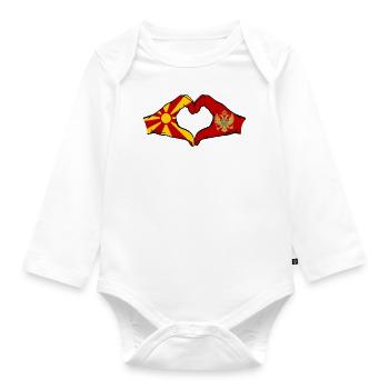 Montenegro Montanegro Flagge Hände Herzform - Baby Bio-Langarm-Body - Weiß - Vorne
