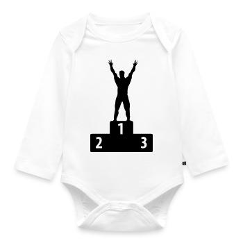 Number One - Organic Longsleeve Baby Bodysuit - white - Front