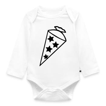 Zuckertüte Schultüte - Baby Bio-Langarm-Body - Weiß - Vorne
