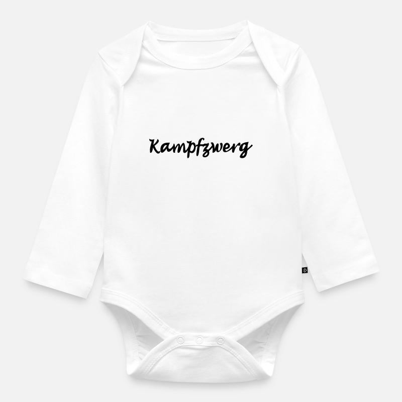 battle dwarf - Organic Longsleeve Baby Bodysuit - white
