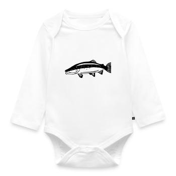 Lachs - Baby Bio-Langarm-Body - Weiß - Vorne