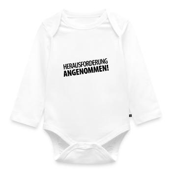 Herausforderung angenommen (dh) - Baby Bio-Langarm-Body - Weiß - Vorne