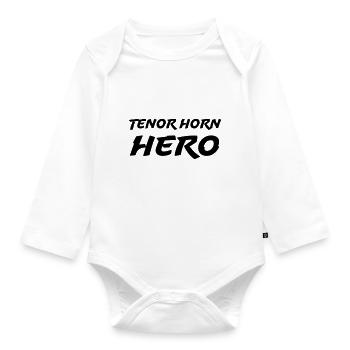 Tenor Horn Hero - Organic Longsleeve Baby Bodysuit - white - Front