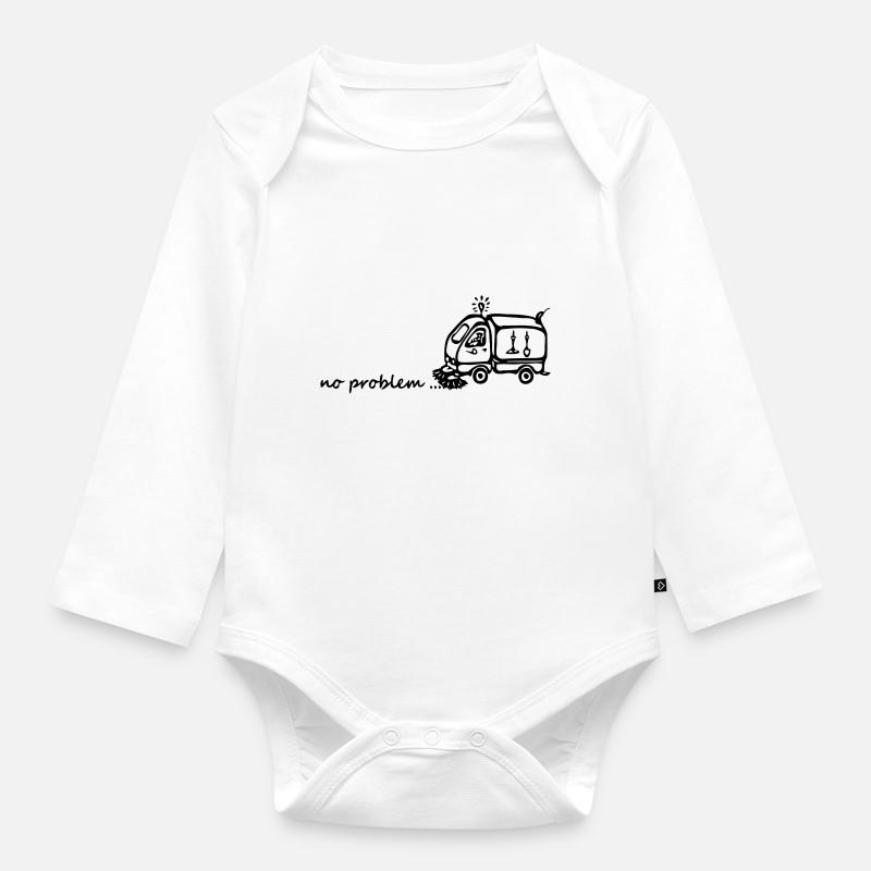 Balayeuse - no problem - Body Bébé bio manches longues - blanc