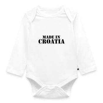 Croatia - Croatia - Hrvatska - Organic Longsleeve Baby Bodysuit - white - Front